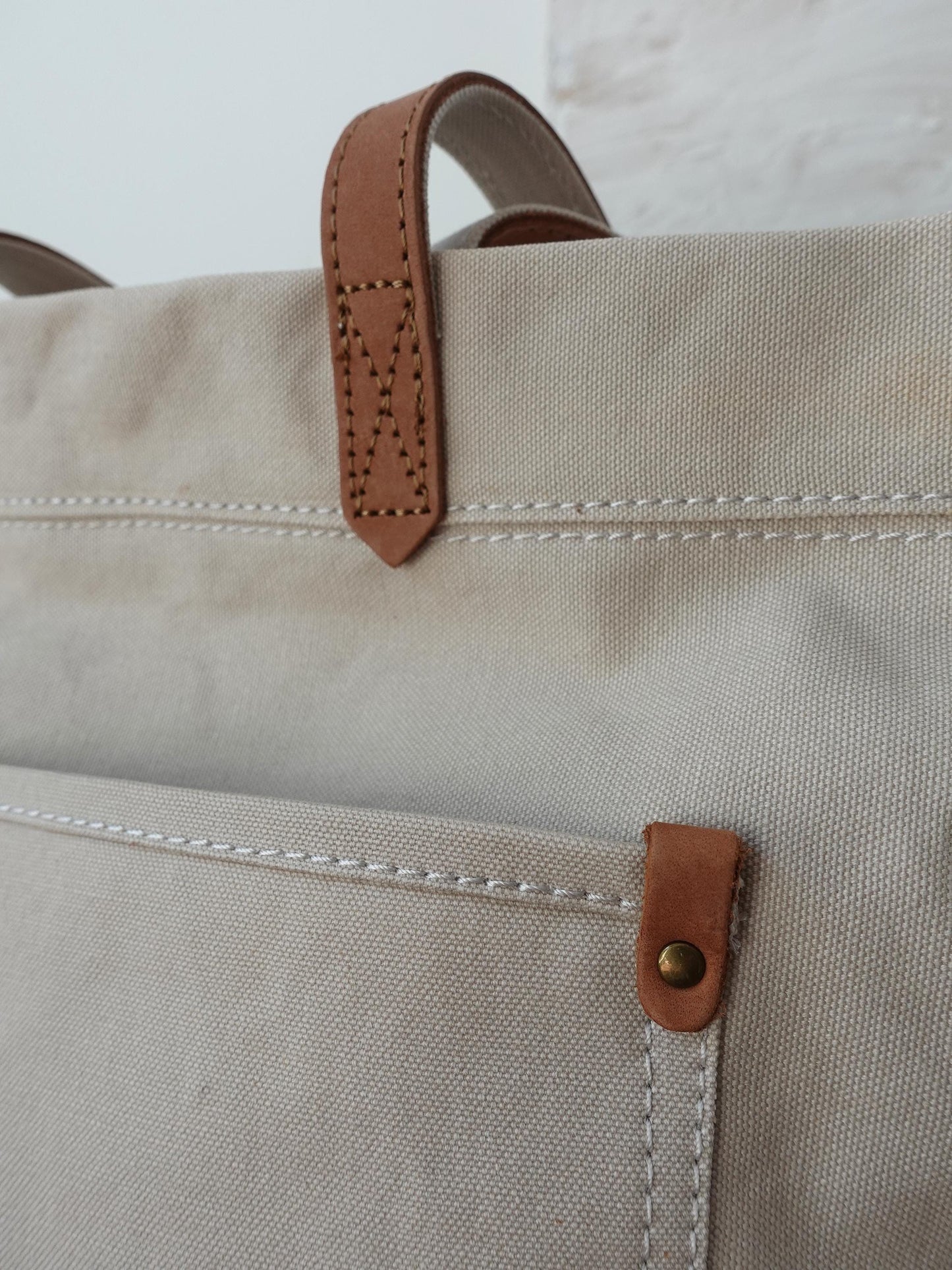 Personalized Unisex Canvas Tote Crossbody Bag with Leather Handles