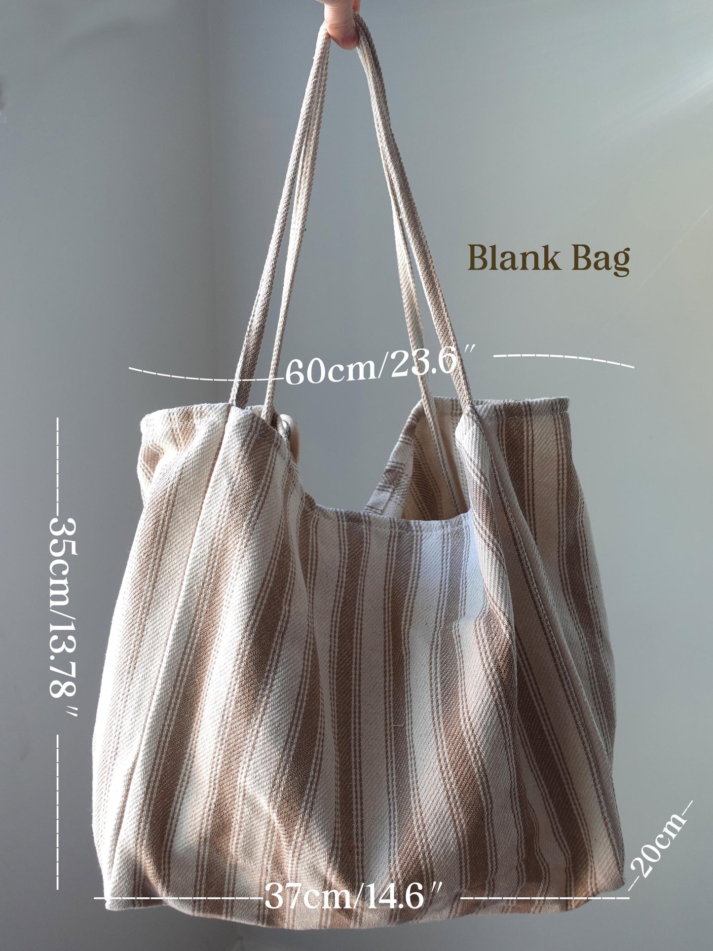 Personalized Striped Tote Bag