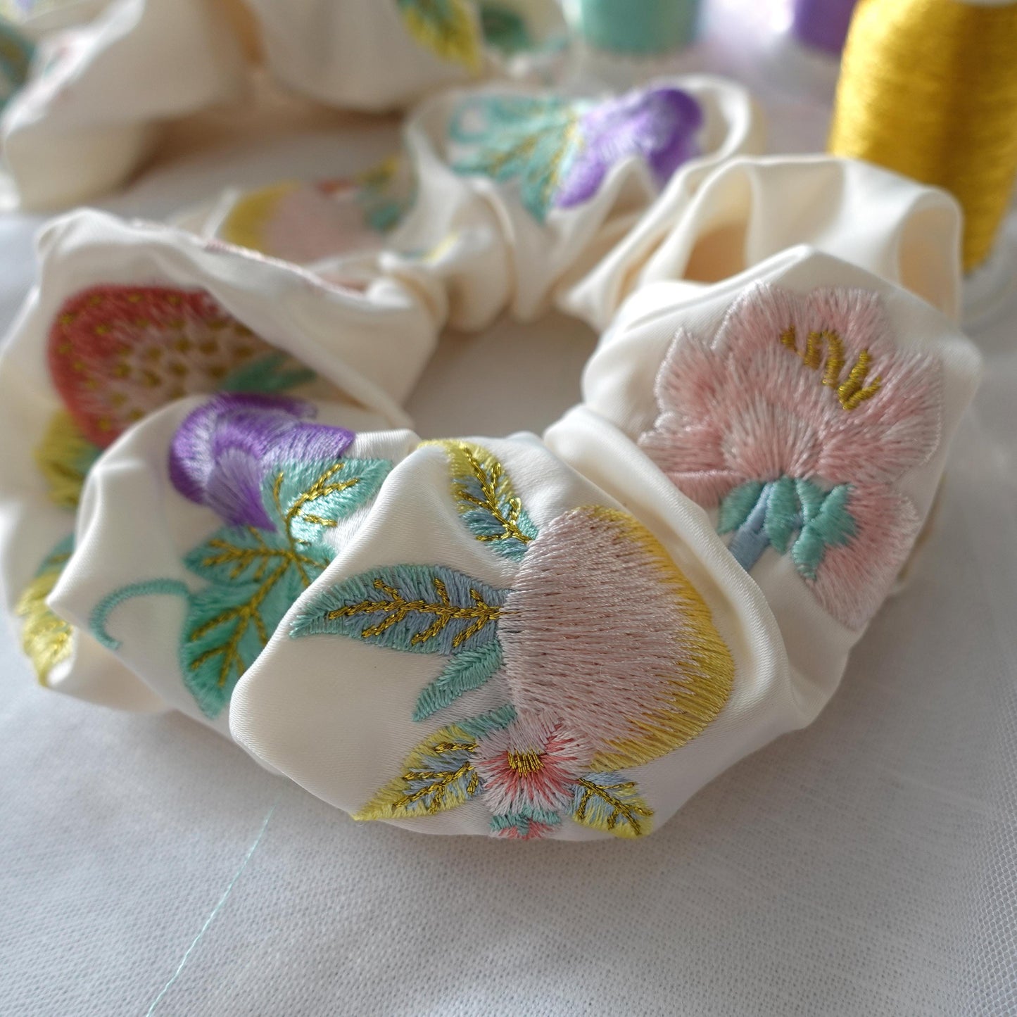 Embroidered Hair Scrunchie