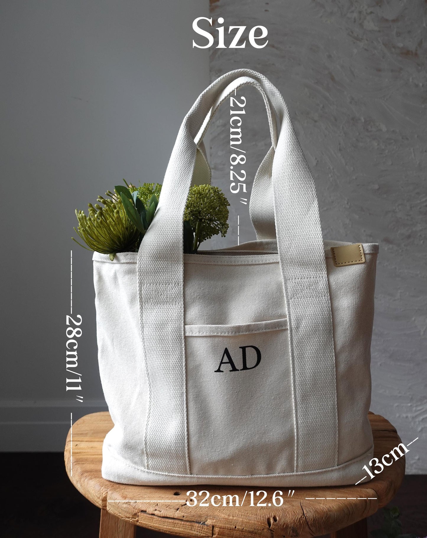 Personalized Canvas Tote Bag, Fits A4