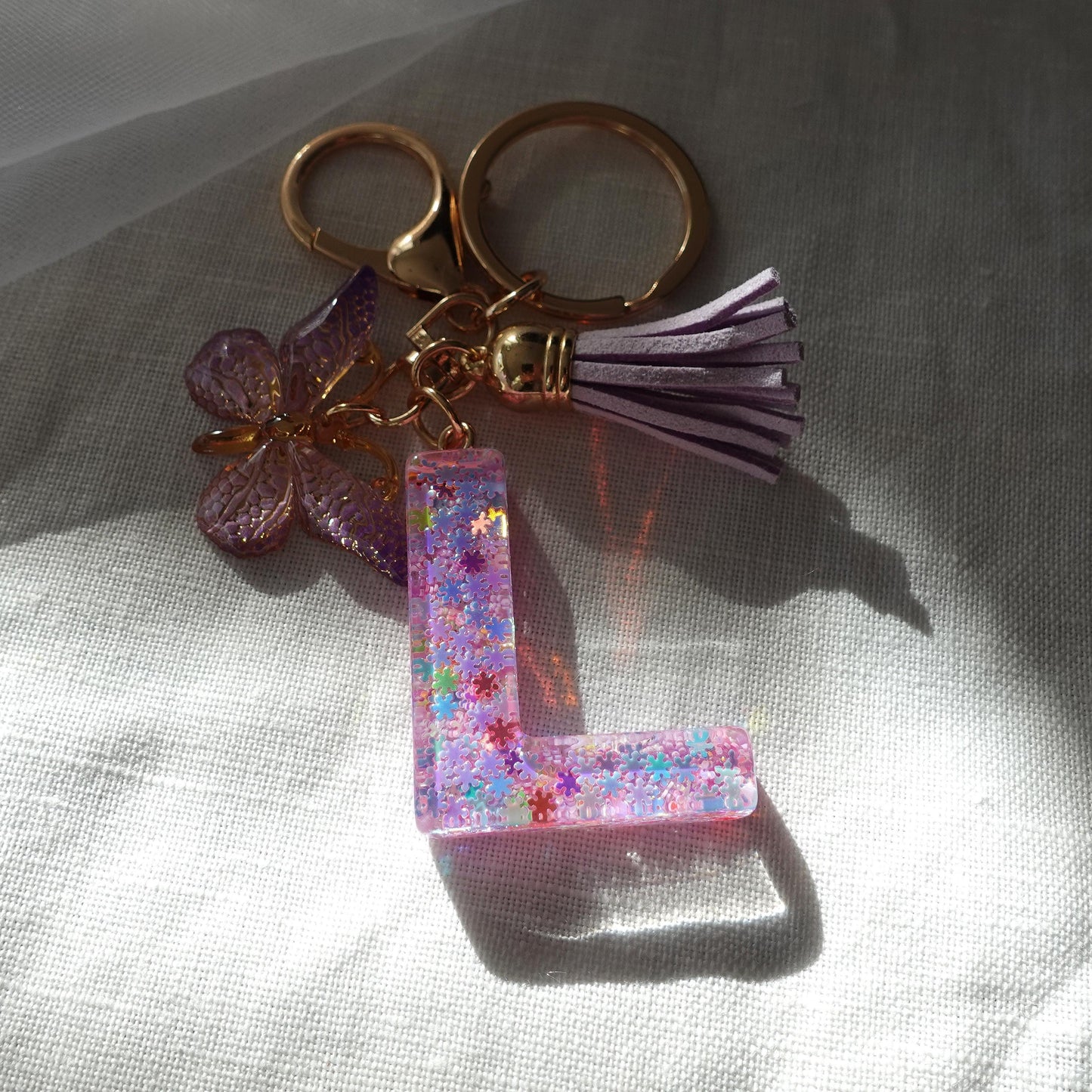 Custom Handmade Resin Letter Keychain