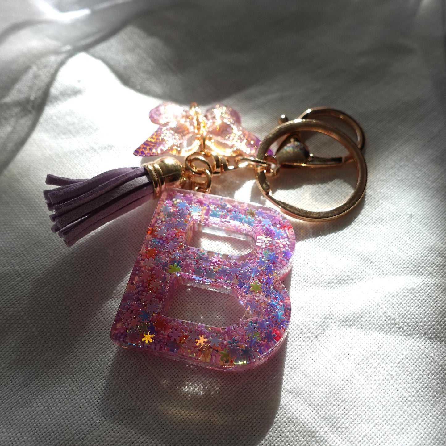 Custom Handmade Resin Letter Keychain