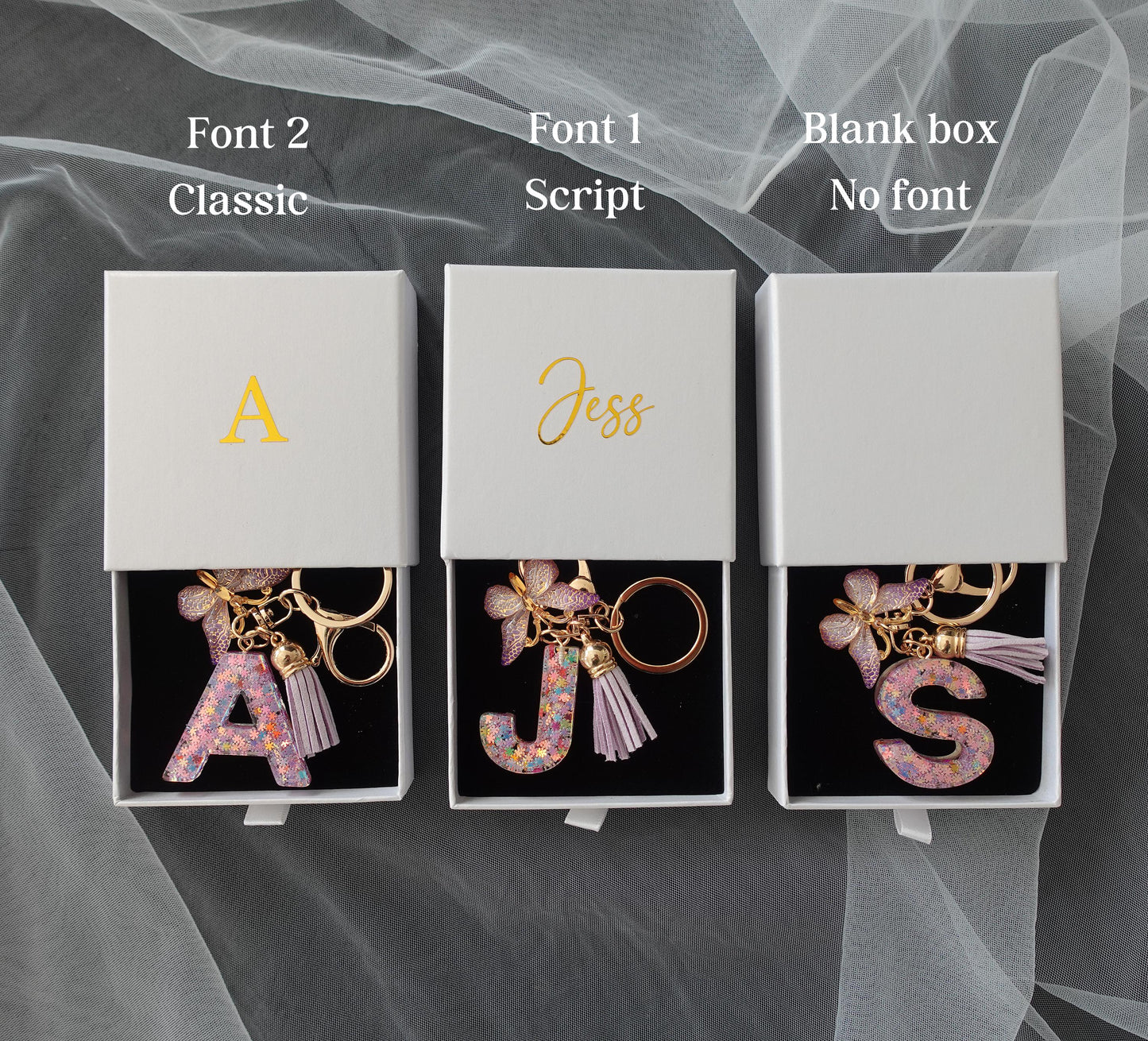 Custom Handmade Resin Letter Keychain