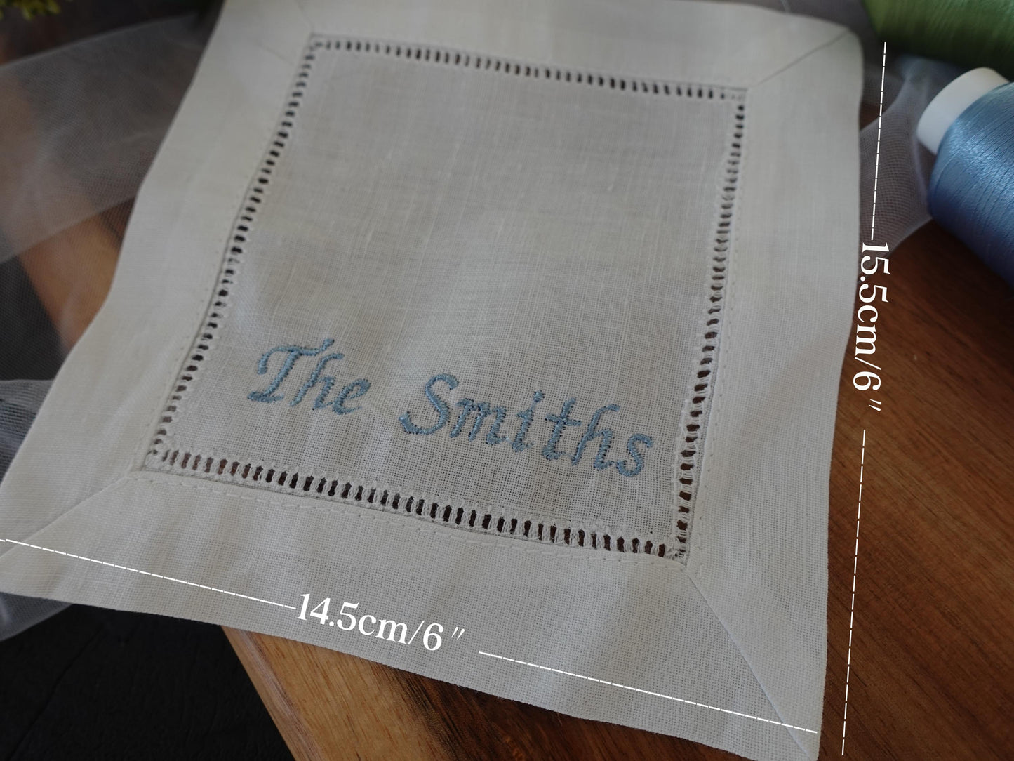 6x6″ Personalized Embroidered Cocktail Napkins