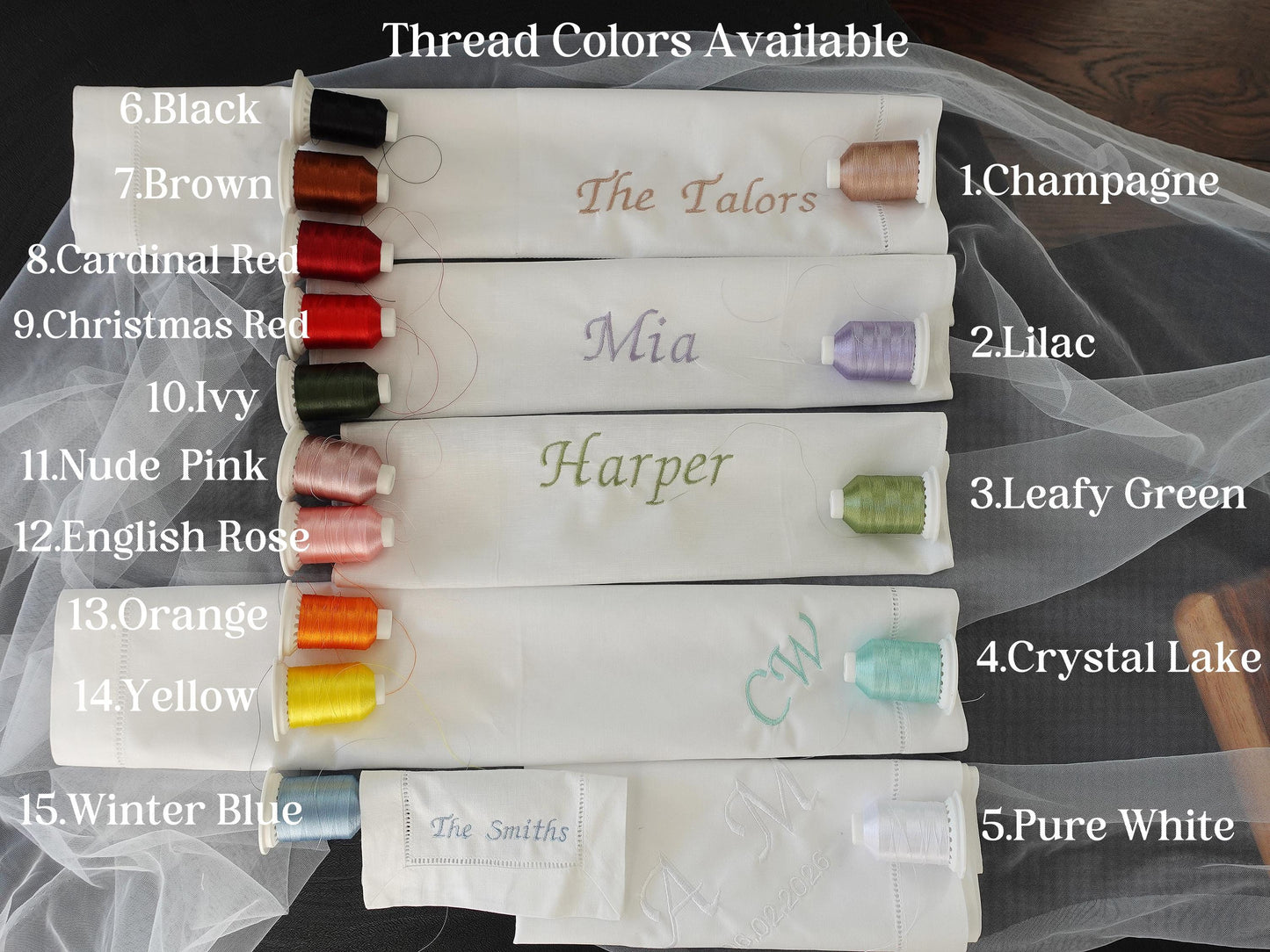 6x6″ Personalized Embroidered Cocktail Napkins