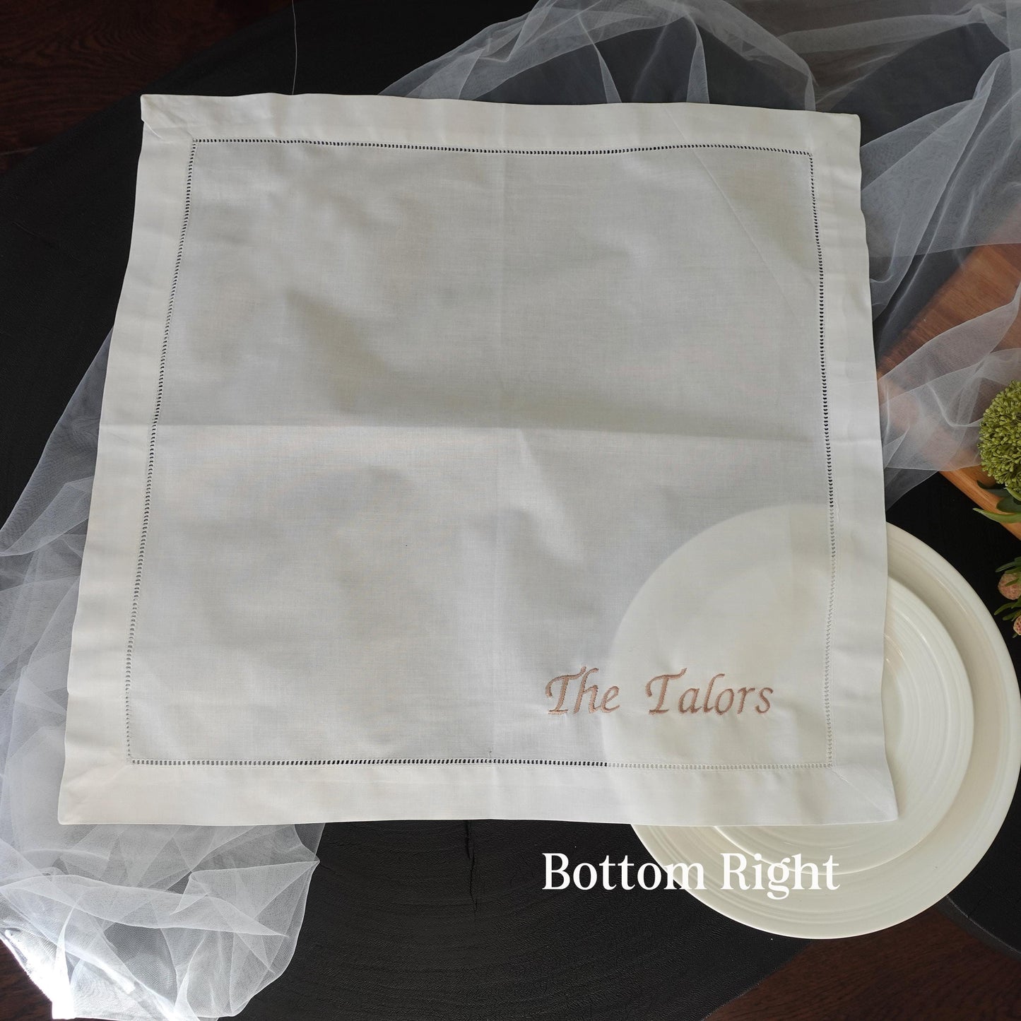 20x20" Monogram Embroidered Wedding Napkin