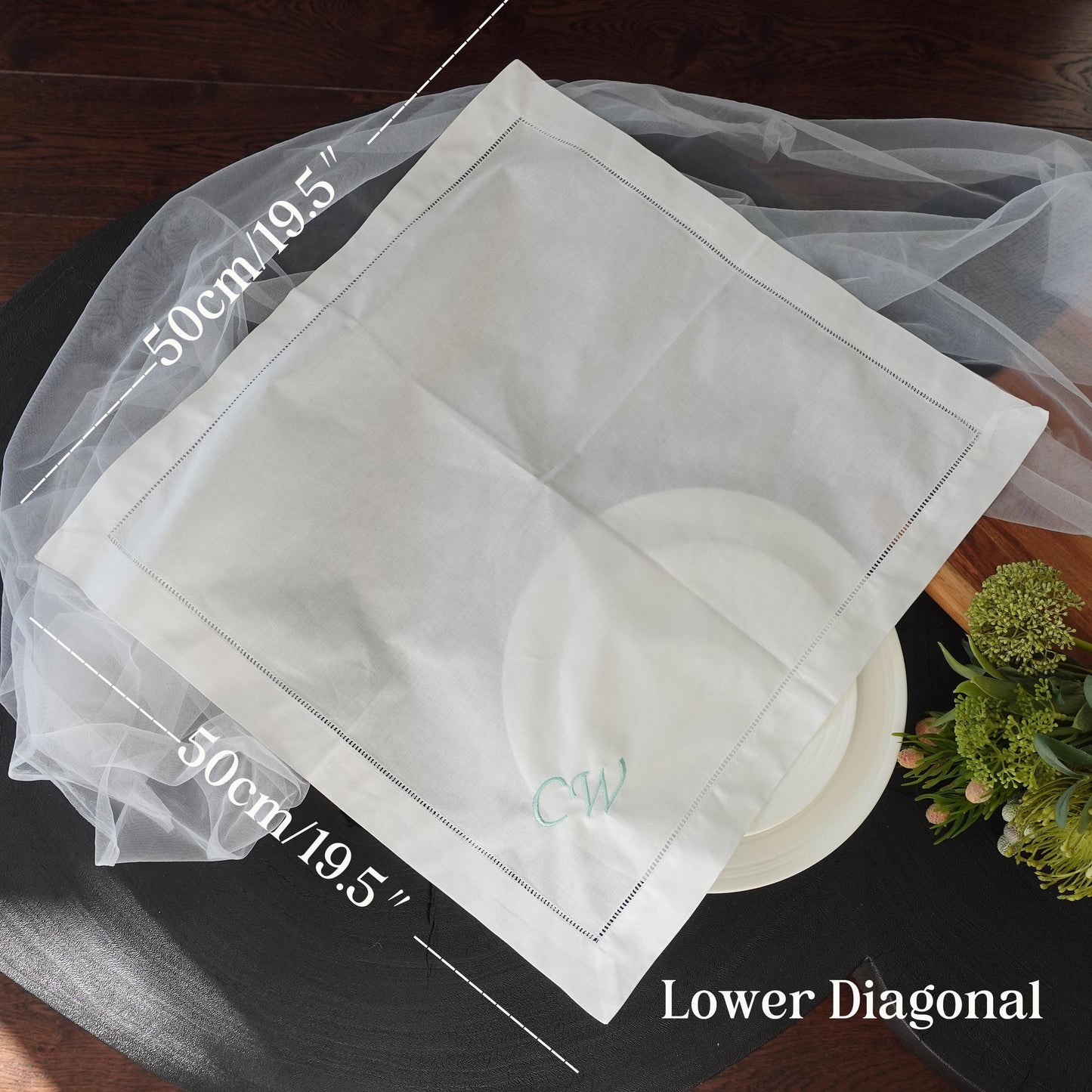 20x20" Monogram Embroidered Wedding Napkin