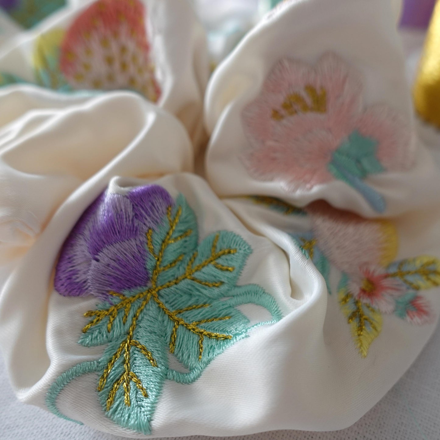 Embroidered Hair Scrunchie