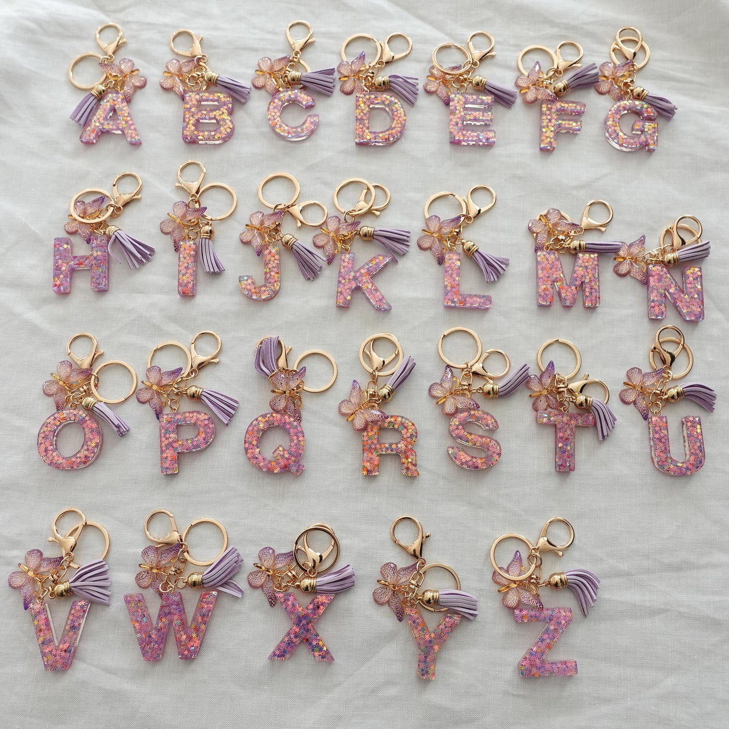 Custom Handmade Resin Letter Keychain