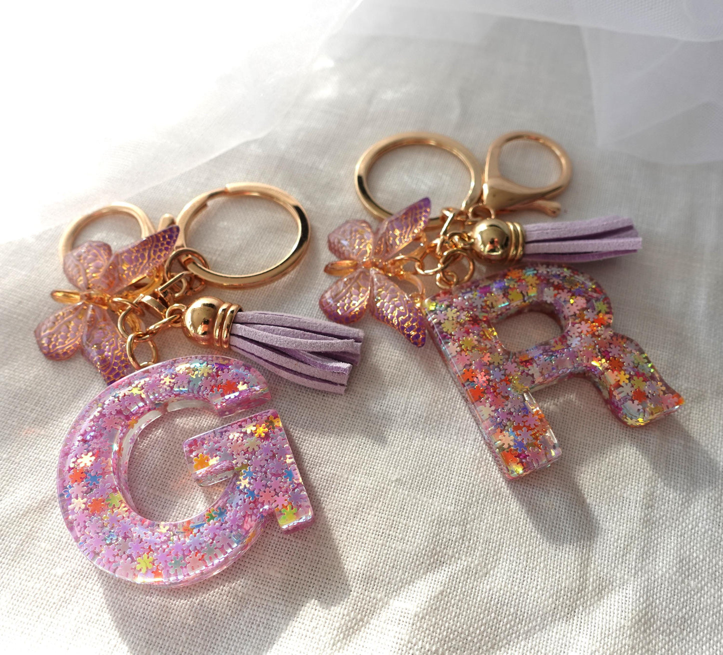 Custom Handmade Resin Letter Keychain