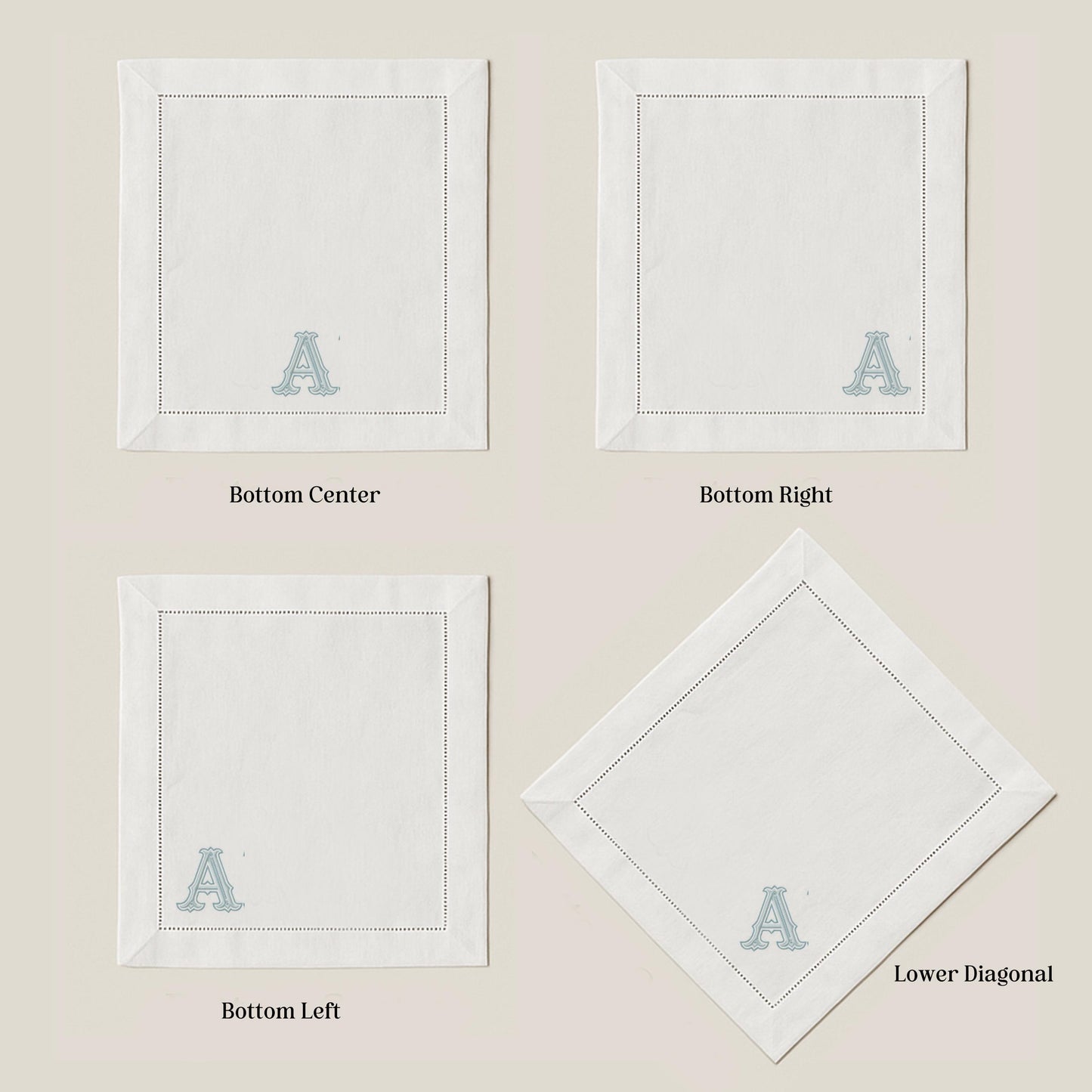 20x20" Monogram Embroidered Wedding Napkin
