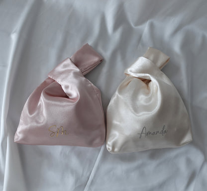 Personalized Mini Silk Stain Knot Bag