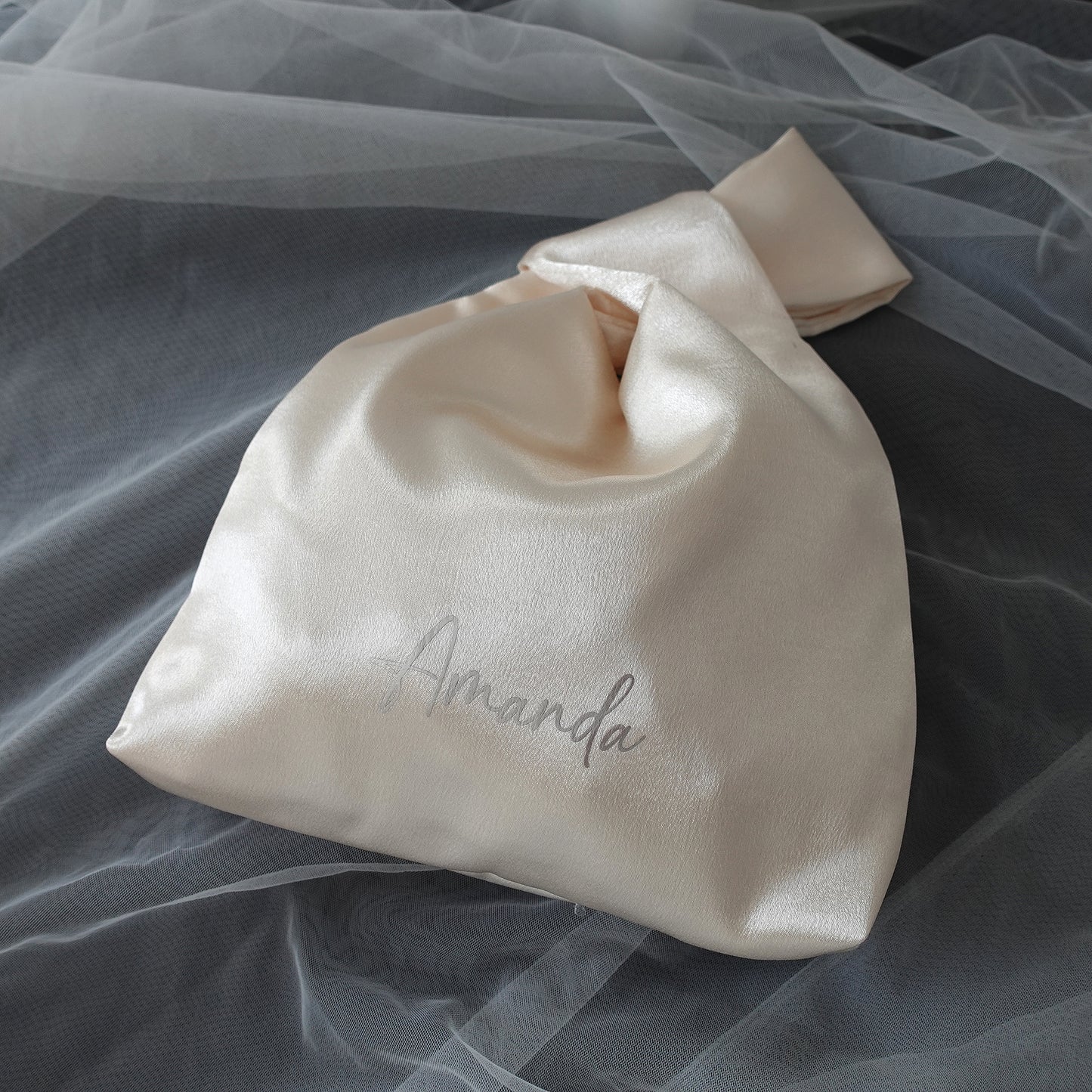 Personalized Mini Silk Stain Knot Bag