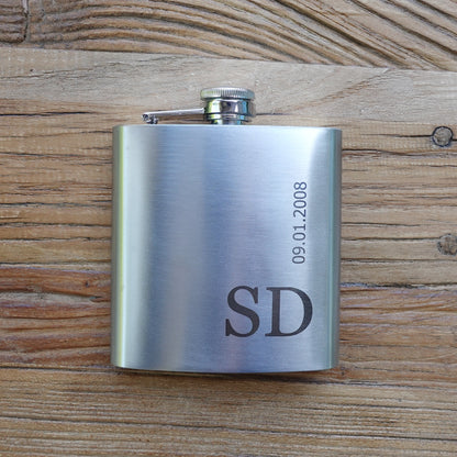 Personalised Hip Flask, 6oz, 304 Stainless Steel