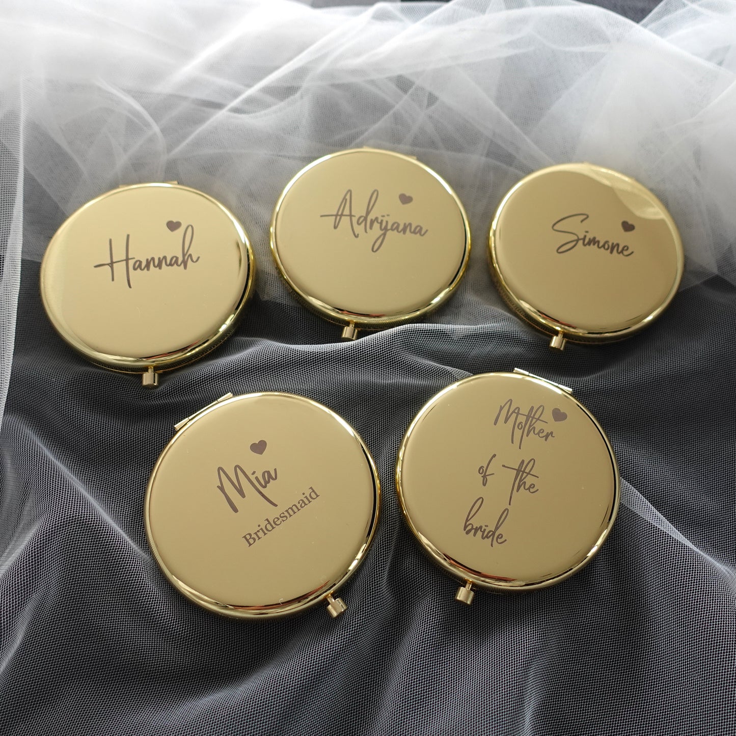 Personalised Compact Mirror, Custom Engraved Makeup Mirror