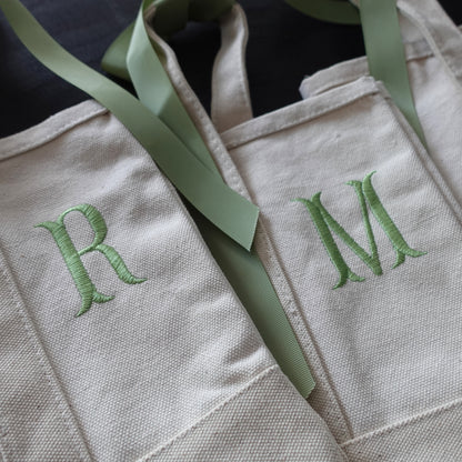 Custom Monogram Canvas Wine Tote