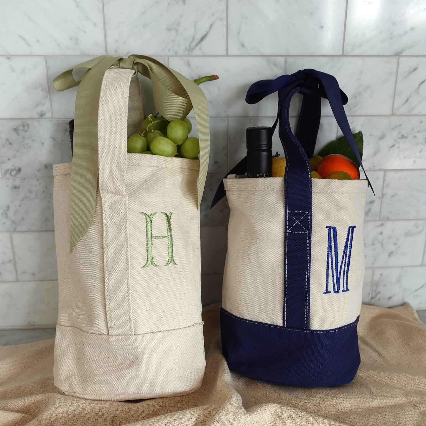 Tote + Tumbler Set, Personalized Wine Bag, Tote