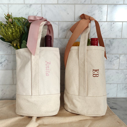 Tote + Tumbler Set, Personalized Wine Bag, Tote
