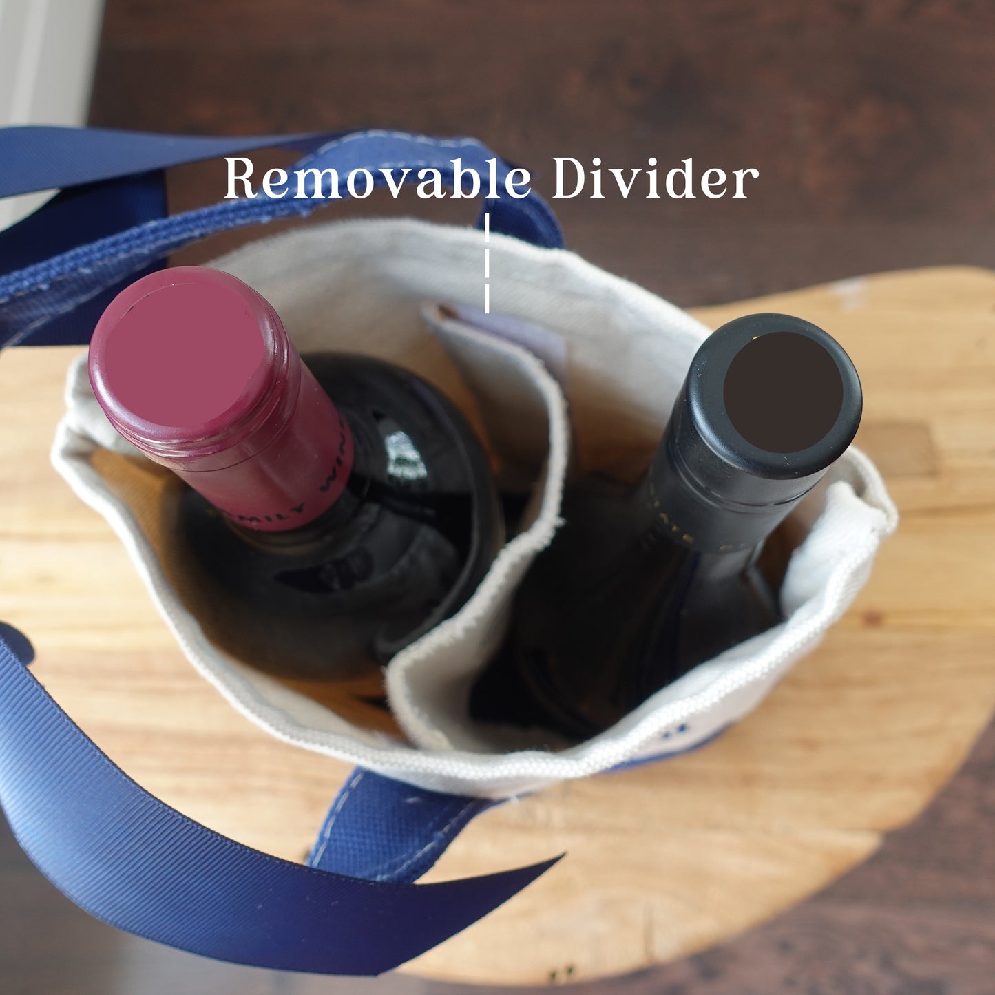 Custom Monogram Canvas Wine Tote