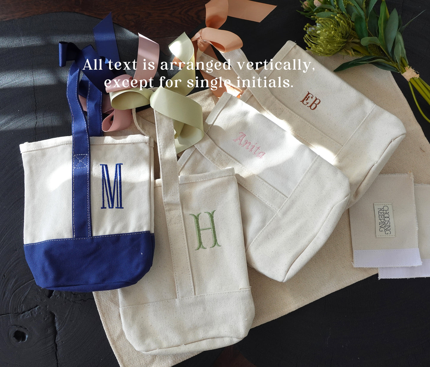 Custom Monogram Canvas Wine Tote