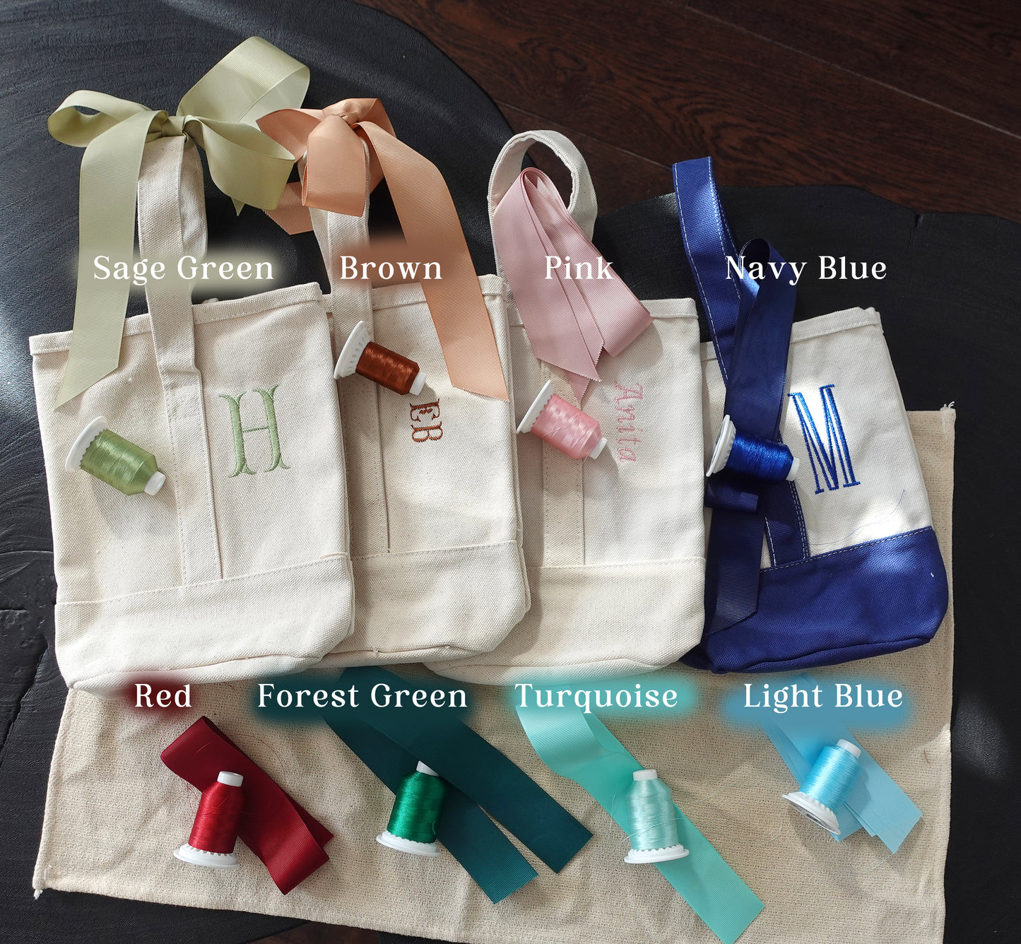 Custom Monogram Canvas Wine Tote