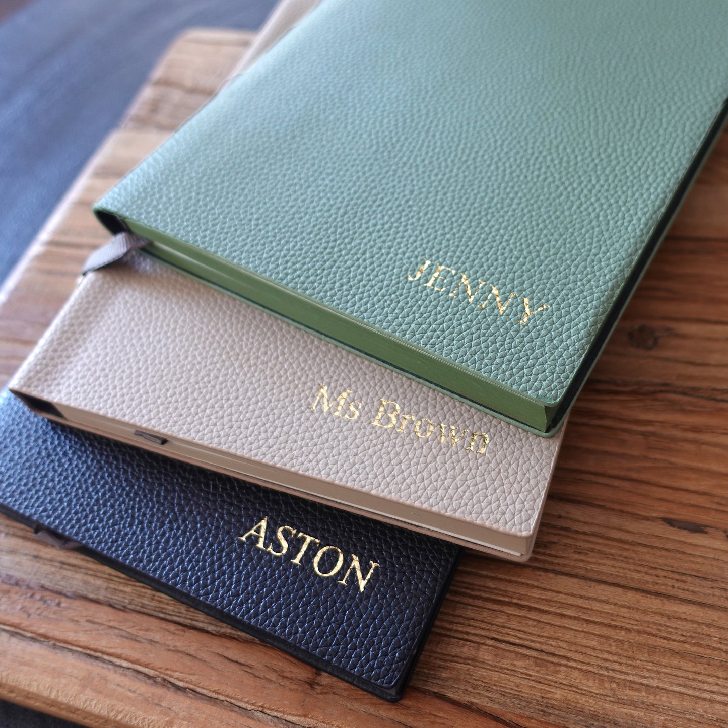 Personalized Notebook with Name, Minimalist, PU Leather Journal