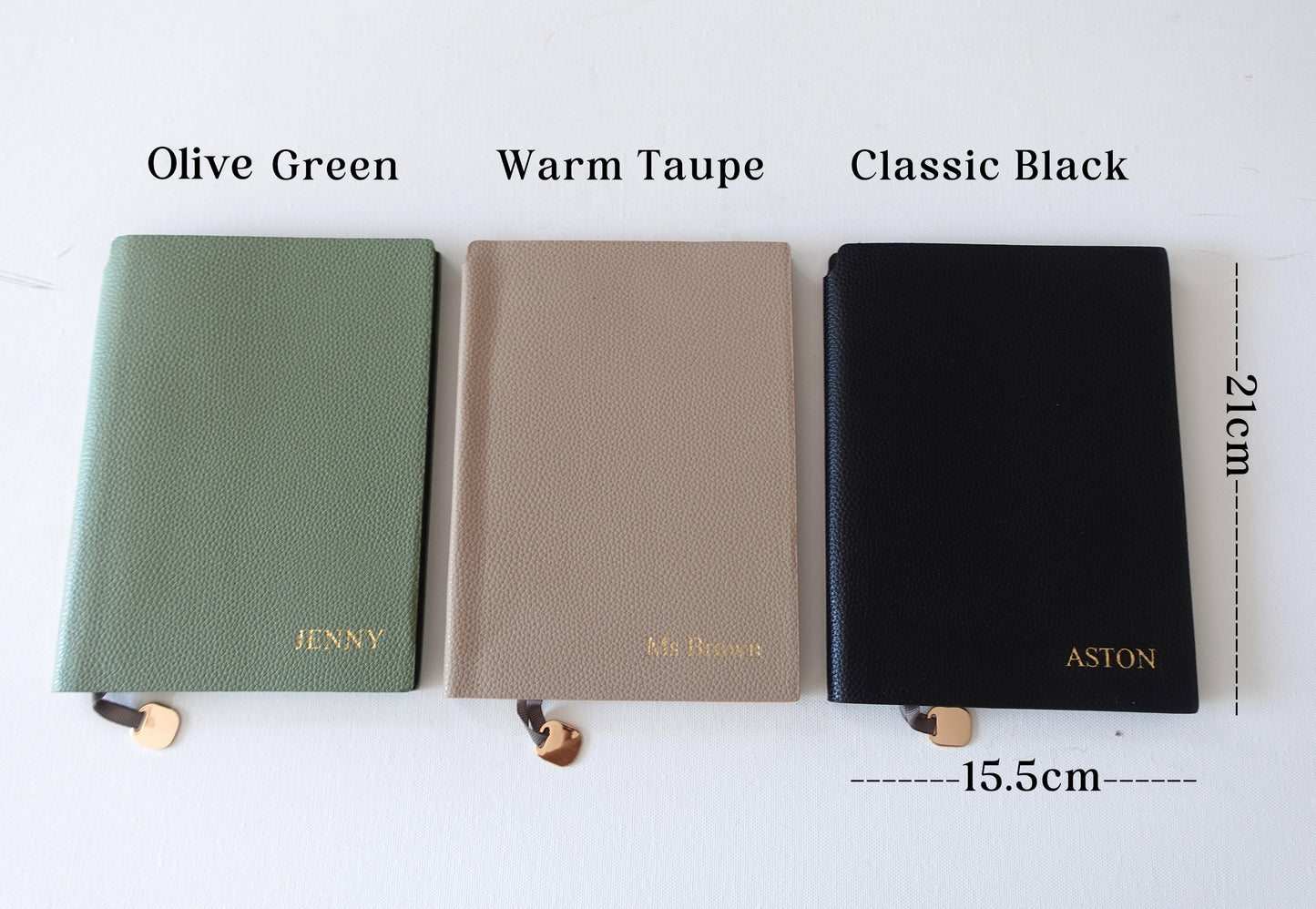Personalized Notebook with Name, Minimalist, PU Leather Journal