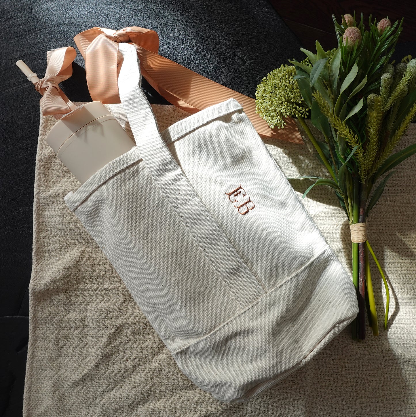 Tote + Tumbler Set, Personalized Wine Bag, Tote