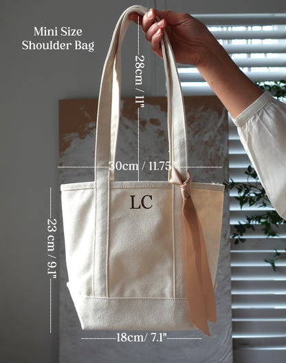 Personalized Mini Canvas Tote Bag, Shoulder Bag