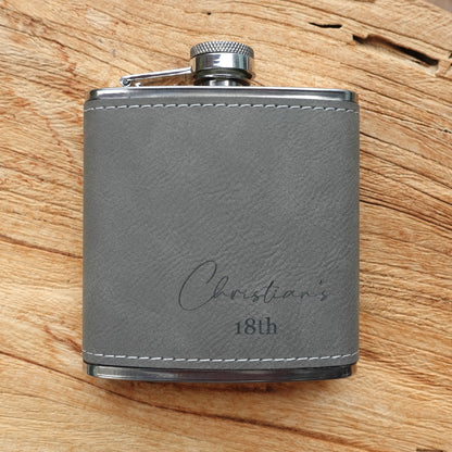 Personalised PU Leather Hip Flask