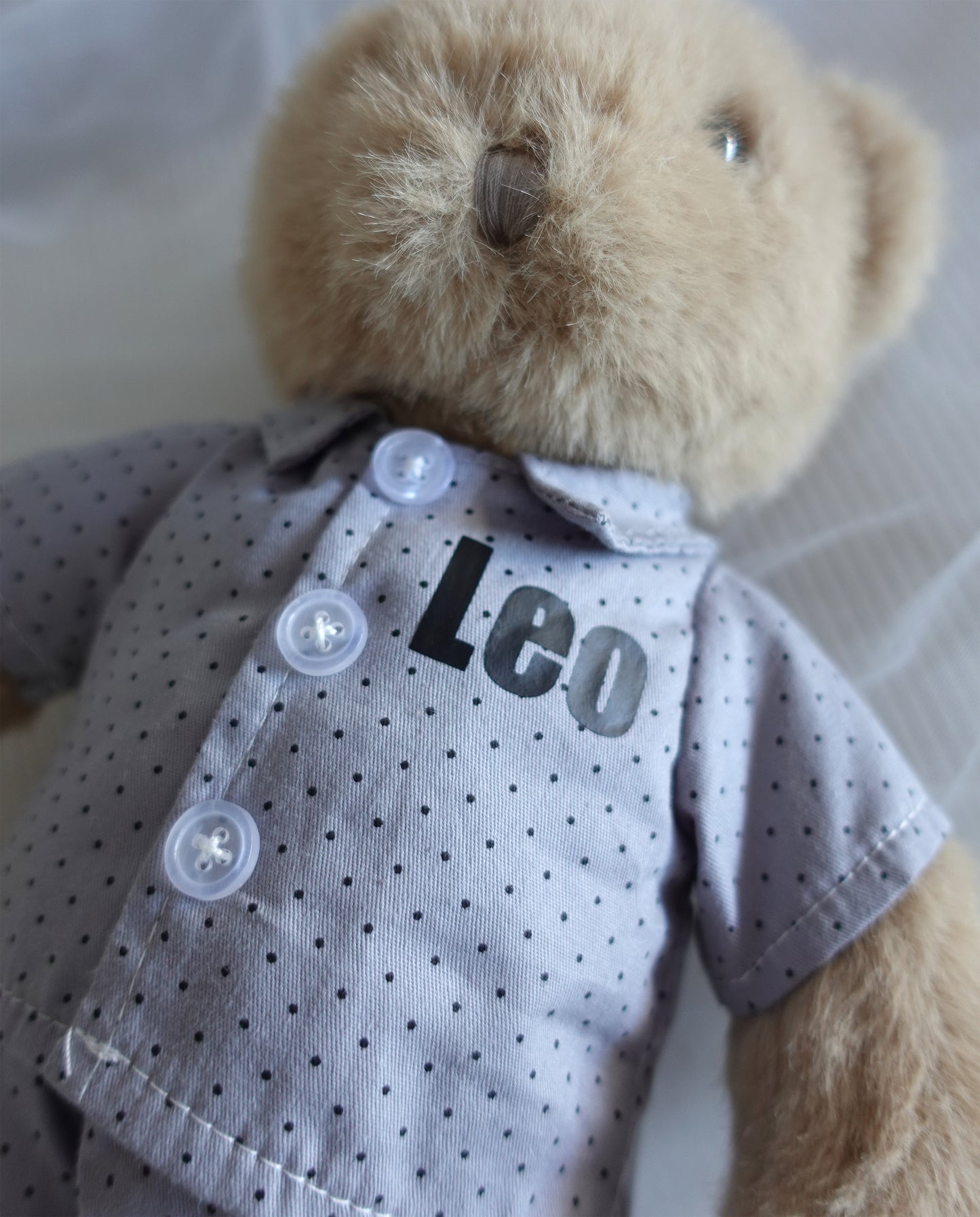 Personalised Pyjama Teddy Bear Plush, Custom Name Gift for Boy