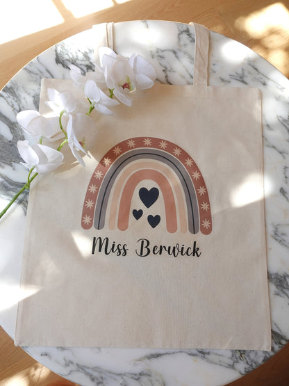 Personalised Teacher gift, Custom Cotton Tote Bag