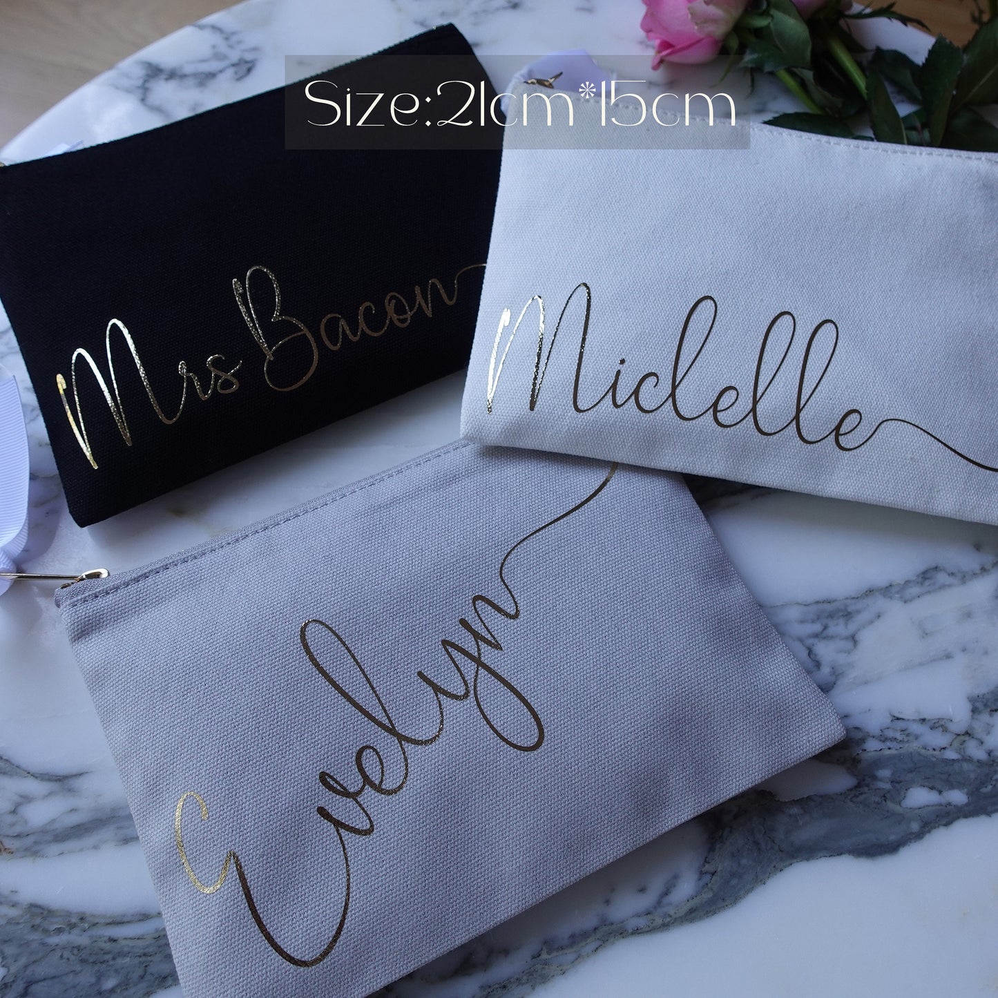 Personalized Cotton  Makeup Bag