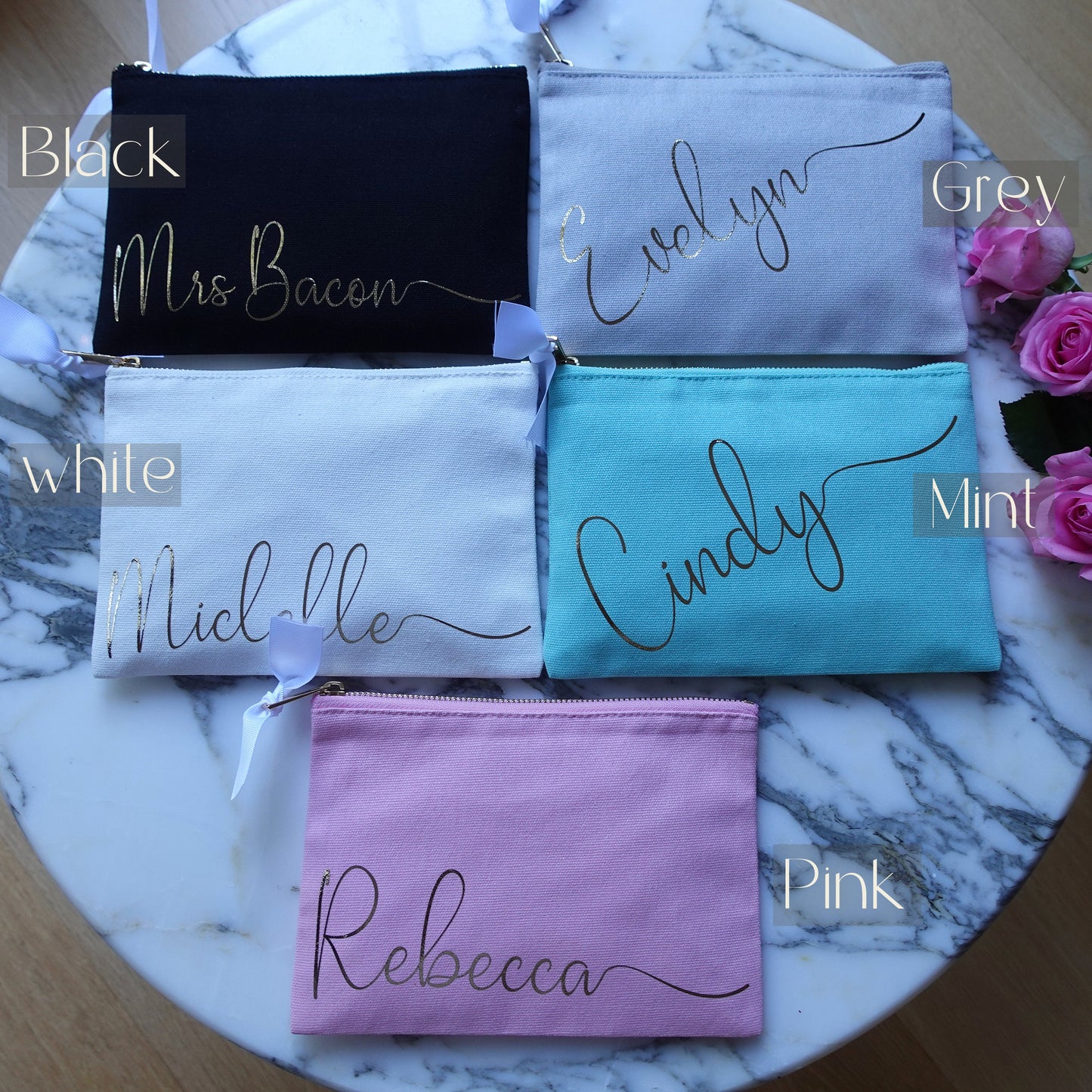 Personalized Cotton  Makeup Bag