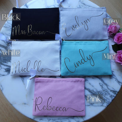 Personalized Cotton  Makeup Bag