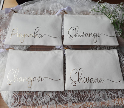 Personalized Cotton  Makeup Bag