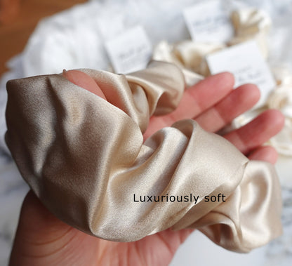 Silk Hair Skinny Scrunchie, 100% Mulberry Silk  Hair Scrunchies , Bridesmaid Gifts,  Bachelorette Party Gifts , Bridesmaid Proposal, Wedding