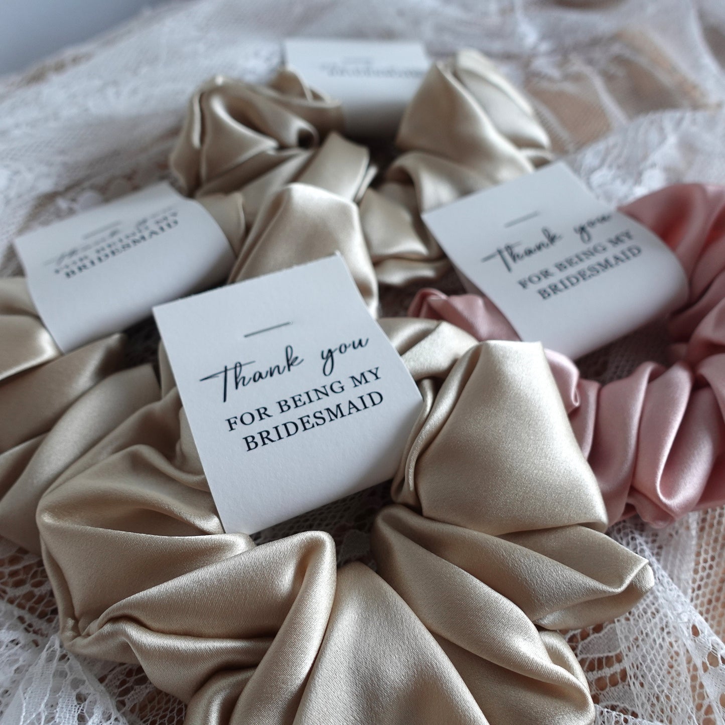 Silk Hair Skinny Scrunchie, 100% Mulberry Silk  Hair Scrunchies , Bridesmaid Gifts,  Bachelorette Party Gifts , Bridesmaid Proposal, Wedding