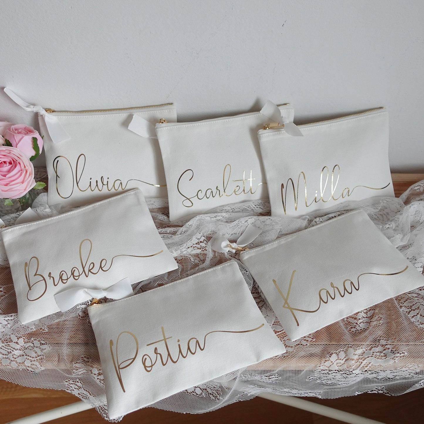 Personalized Cotton  Makeup Bag