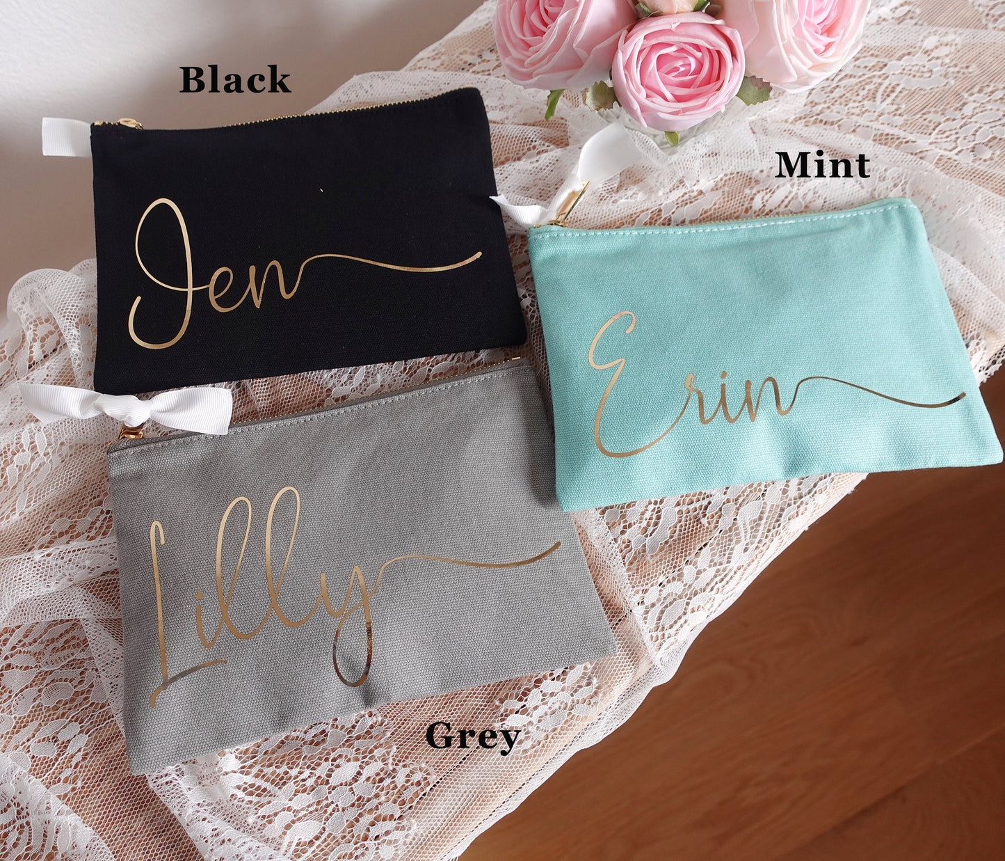 Personalized Cotton  Makeup Bag