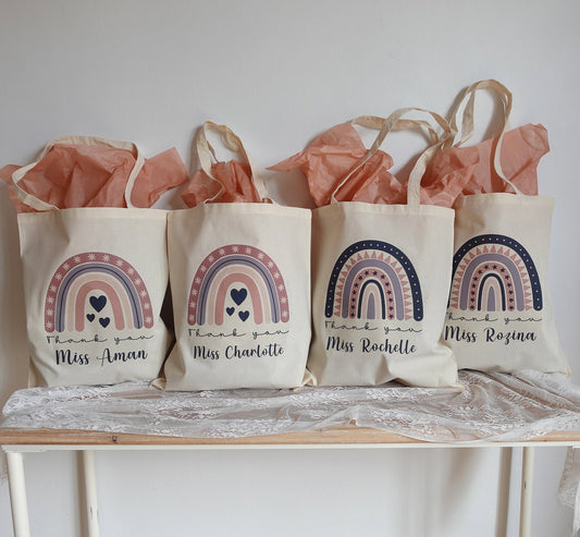 Personalised Teacher gift, Custom Cotton Tote Bag