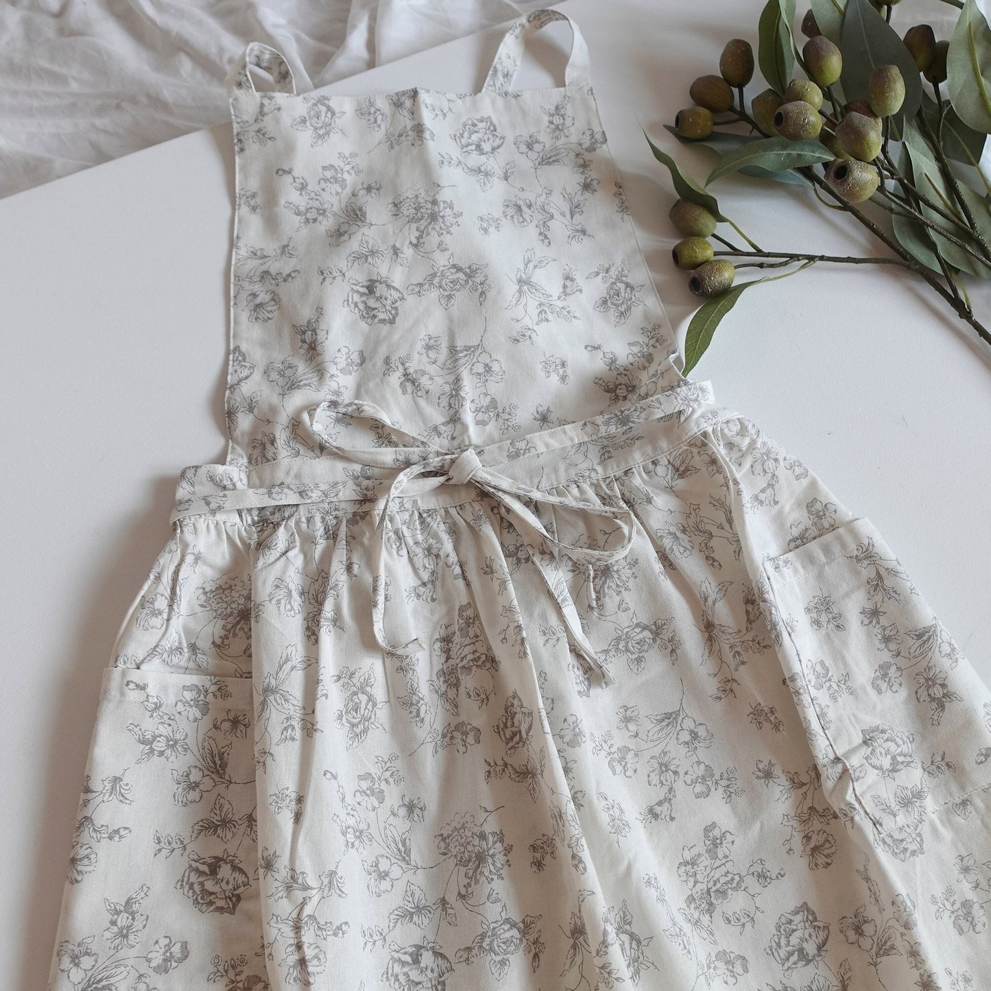 Personalized Embroidered Floral Apron Dress