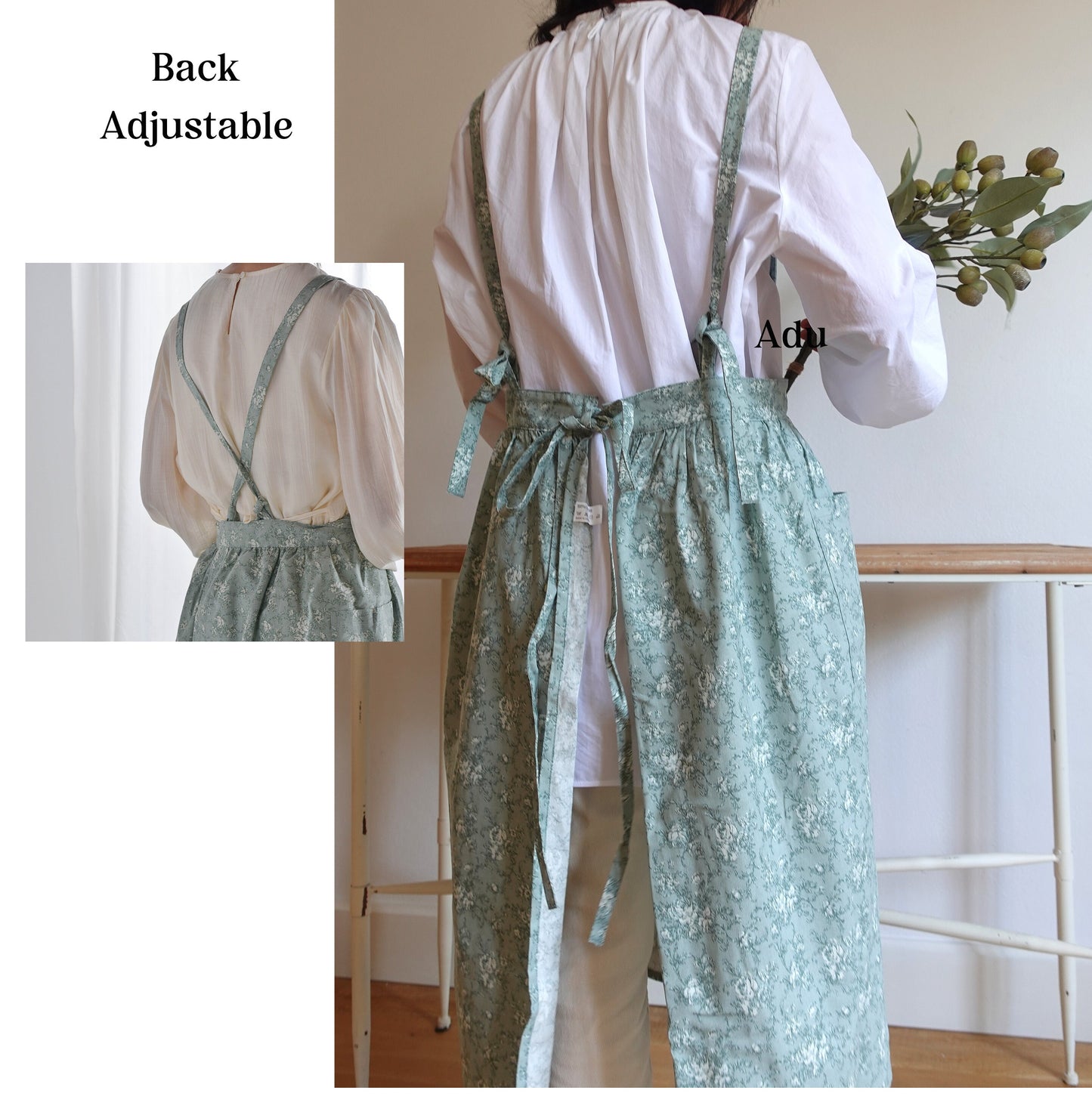 Personalized Embroidered Floral Apron Dress