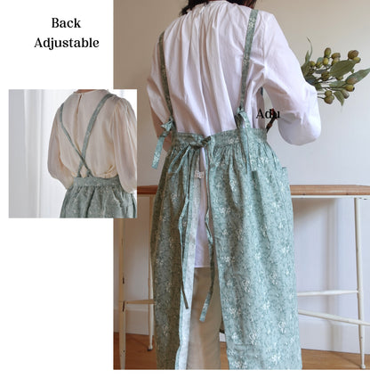 Personalized Embroidered Floral Apron Dress
