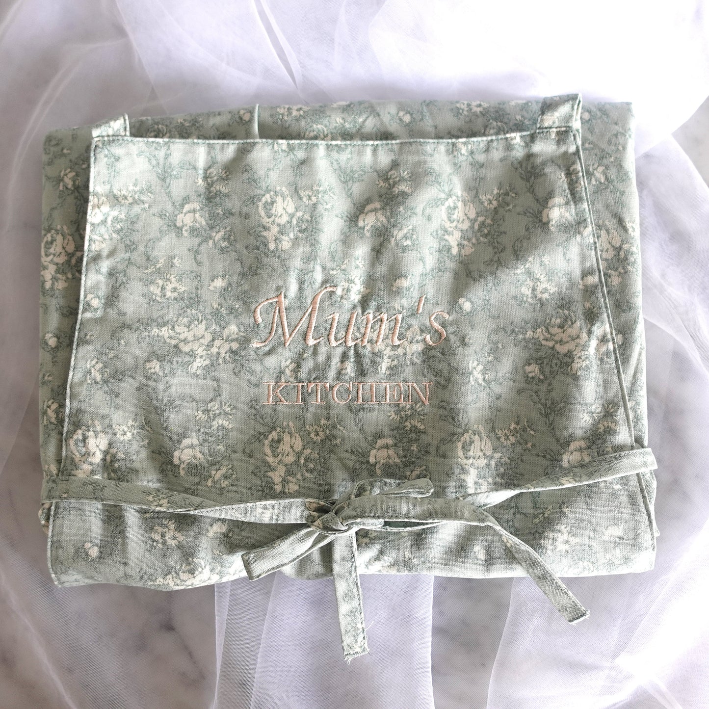 Personalized Embroidered Floral Apron Dress