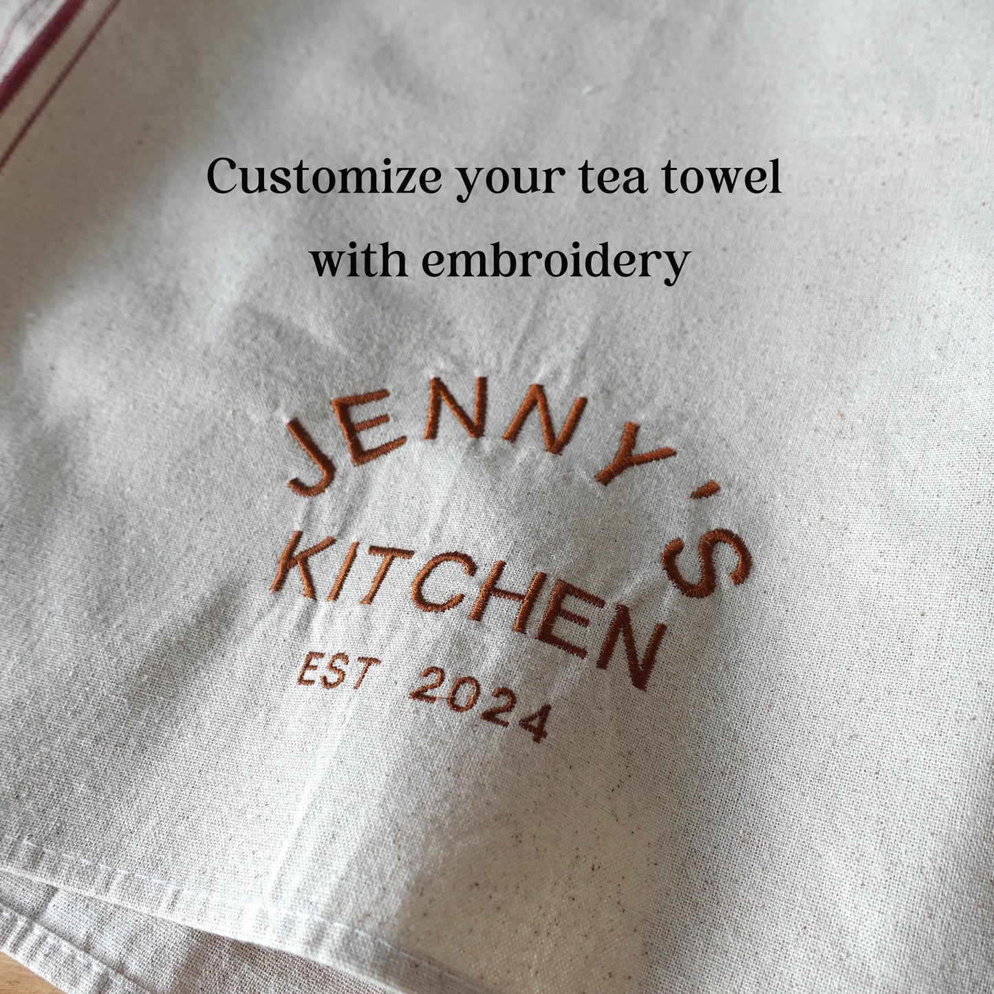 Personalized Embroidery Kitchen Tea Towel