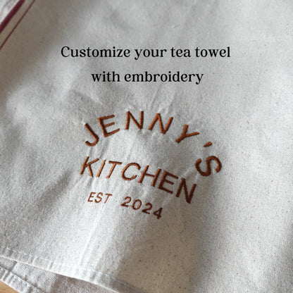 Personalized Embroidery Kitchen Tea Towel