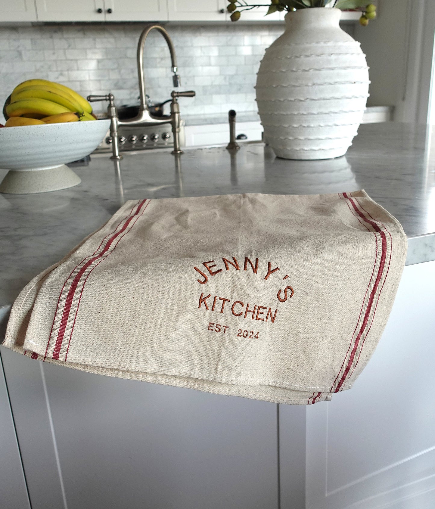 Personalized Embroidery Kitchen Tea Towel
