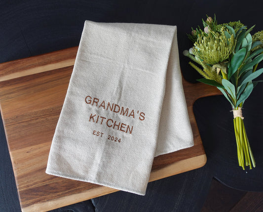Personalized Embroidery Tea Towel
