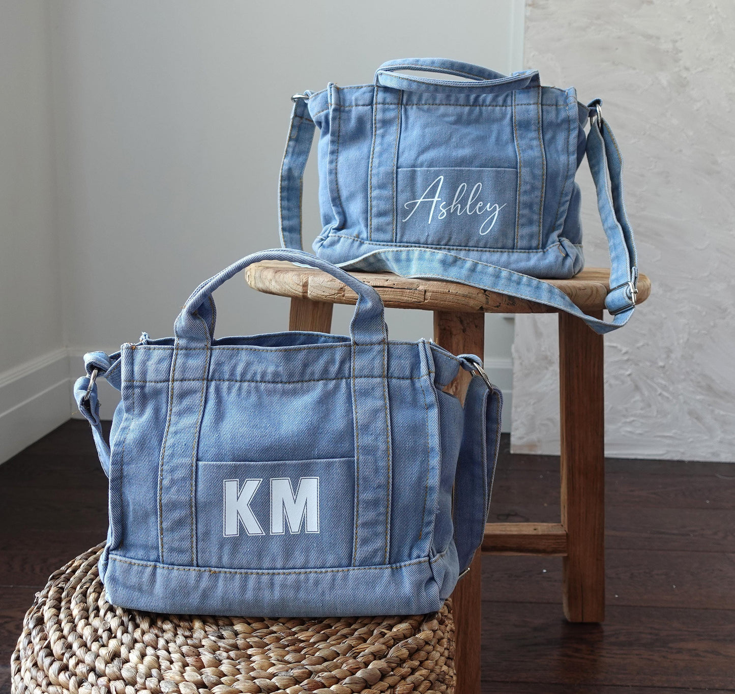 Personalized Denim Tote Bag